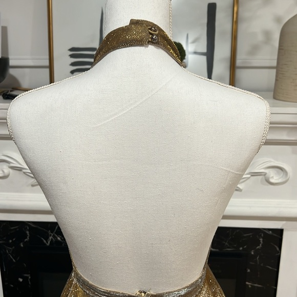 Luxxel gold open back , a line skirt mini dress - Picture 7 of 7